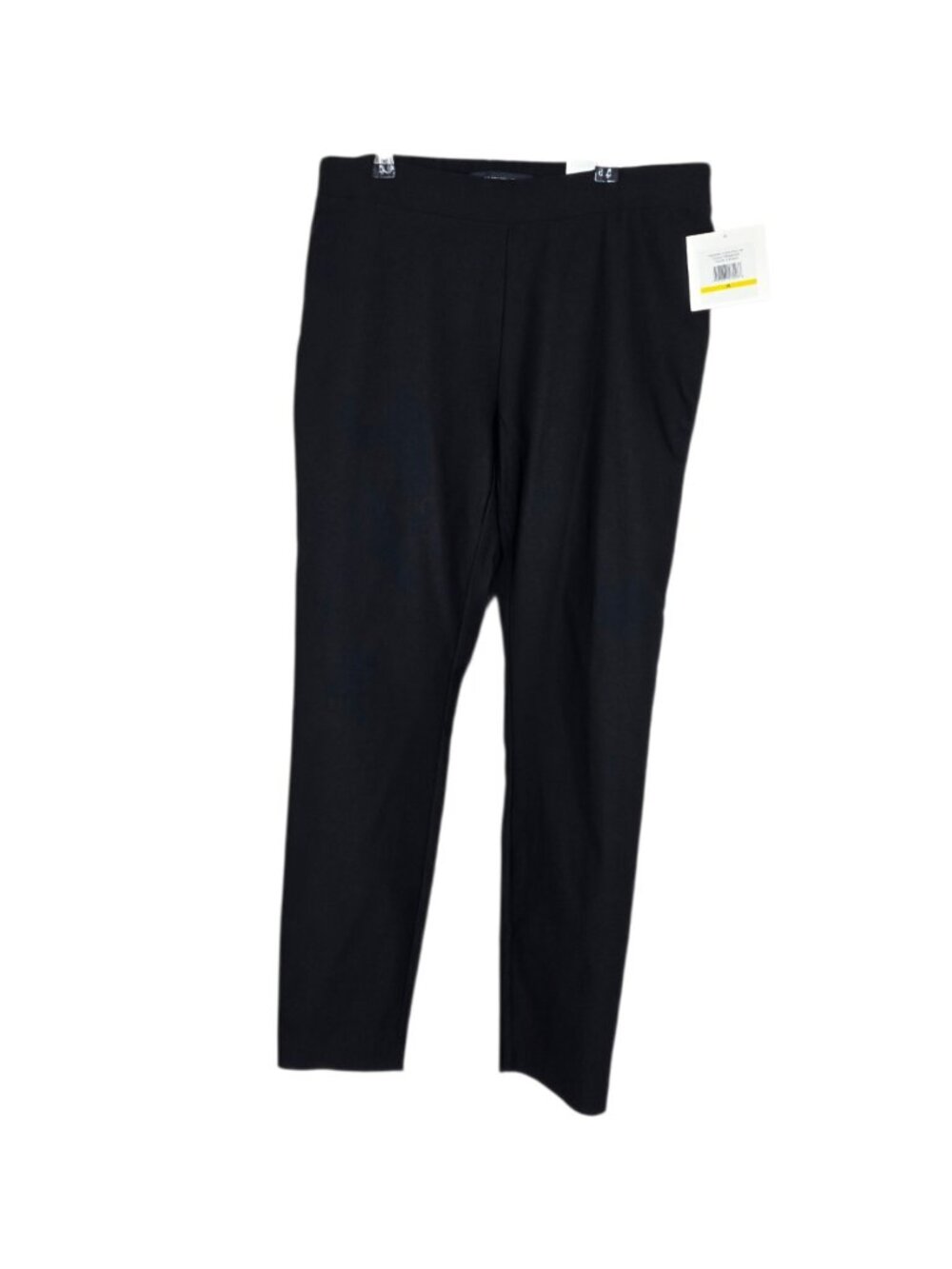 Ellen Tracy Solaris Clean Pull On Pant, Black, Mid Rise Slim Fit Ankle Pants, M